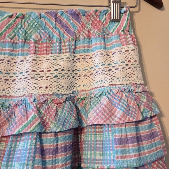 Loveshackfancy Women's Corbett Mini Skirt in Candyland Multicolor Size XS - Picture 4 of 9